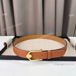 Stylish Licol Hermes Men's Reversible Leather Belt Brown Gold 35mm